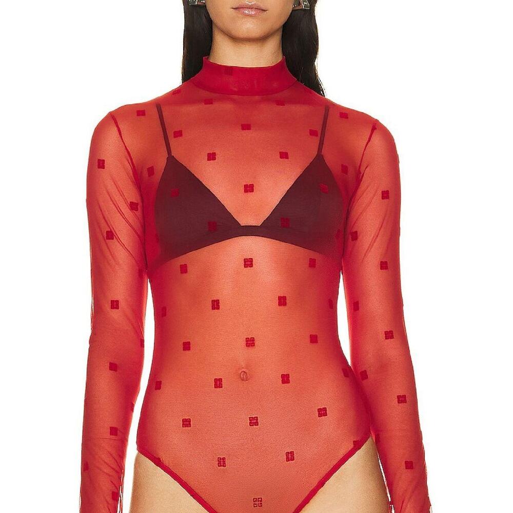 Jacquard Givenchy Red Leotard - Picture 2 of 6